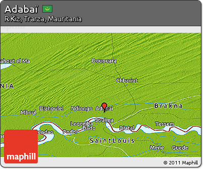 Physical Panoramic Map of Adabaï