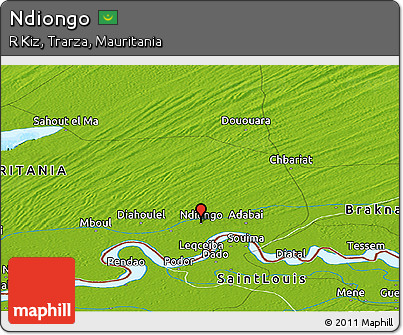 Physical Panoramic Map of Ndiongo