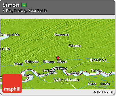 Physical Panoramic Map of Simon
