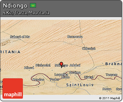 Satellite Panoramic Map of Ndiongo