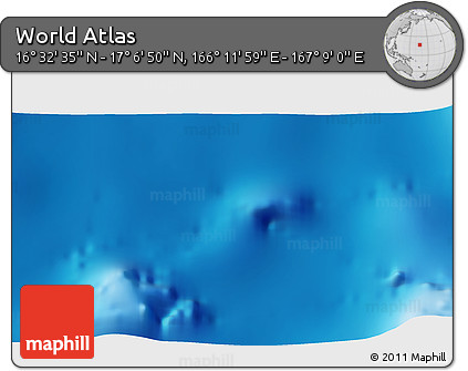 Physical 3D Map of the Area around 16° 49' 43" N, 166° 40' 30" E