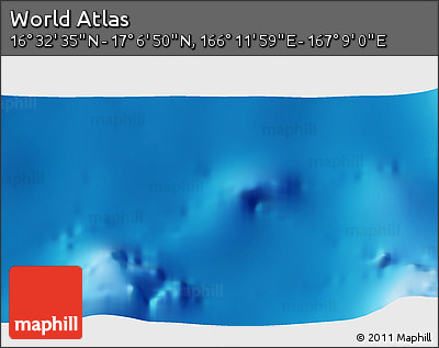 Physical 3D Map of the Area around 16° 49' 43" N, 166° 40' 30" E