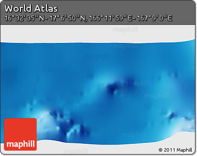 Physical 3D Map of the Area around 16° 49' 43" N, 166° 40' 30" E
