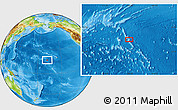 Physical Location Map of the area around 16° 49' 43" N, 168° 13' 29" W