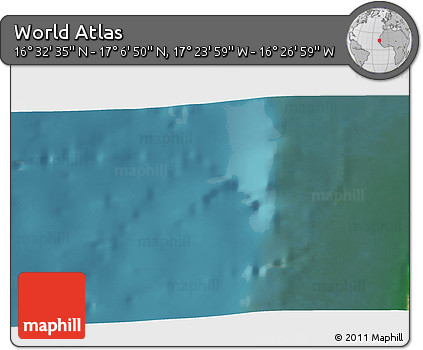 Satellite 3D Map of the Area around 16° 49' 43" N, 16° 55' 29" W