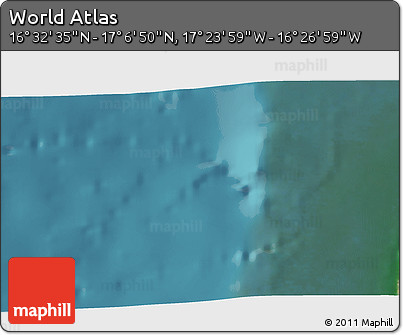Satellite 3D Map of the Area around 16° 49' 43" N, 16° 55' 29" W