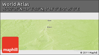 Physical Panoramic Map of the Area around 16° 49' 43" N, 1° 46' 29" E