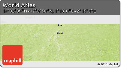 Physical Panoramic Map of the Area around 16° 49' 43" N, 1° 46' 29" E
