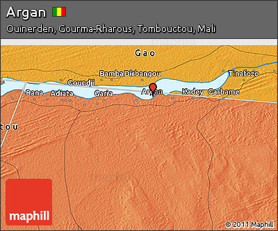 Political 3D Map of Argan