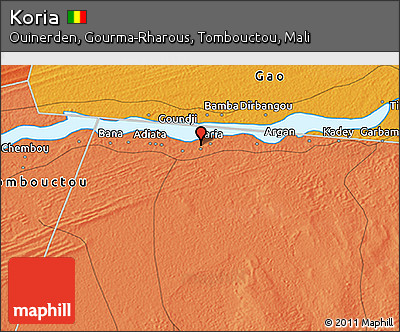 Political 3D Map of Koria