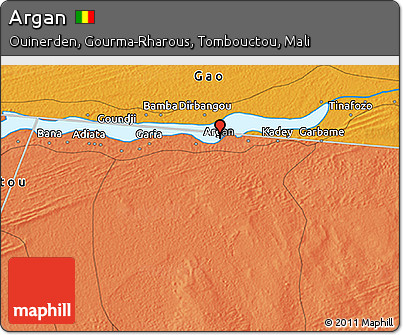 Political 3D Map of Argan