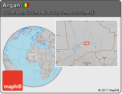 Gray Location Map of Argan