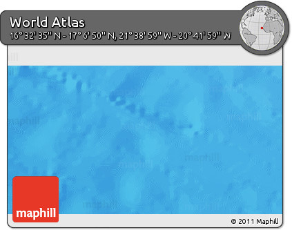 Physical 3D Map of the Area around 16° 49' 43" N, 21° 10' 29" W