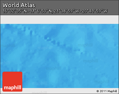 Physical 3D Map of the Area around 16° 49' 43" N, 21° 10' 29" W