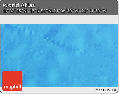 Physical 3D Map of the Area around 16° 49' 43" N, 21° 10' 29" W