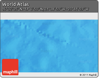 Shaded Relief 3D Map of the Area around 16° 49' 43" N, 21° 10' 29" W