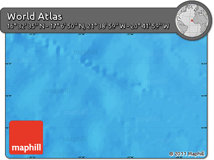 Physical Map of the Area around 16° 49' 43" N, 21° 10' 29" W