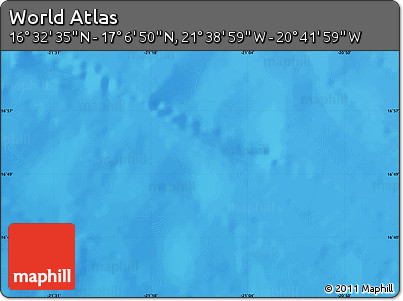 Physical Map of the Area around 16° 49' 43" N, 21° 10' 29" W