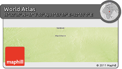 Physical Panoramic Map of the Area around 16° 49' 43" N, 32° 22' 30" E