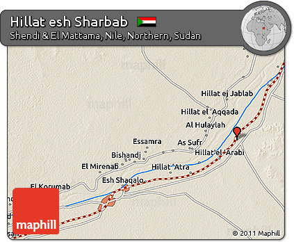 Shaded Relief 3D Map of Hillat Esh Sharbab