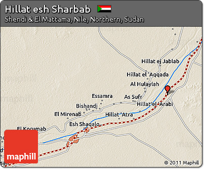 Shaded Relief 3D Map of Hillat Esh Sharbab