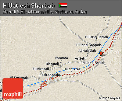 Shaded Relief 3D Map of Hillat Esh Sharbab