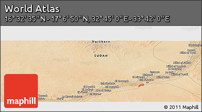 Satellite Panoramic Map of the Area around 16° 49' 43" N, 33° 13' 30" E