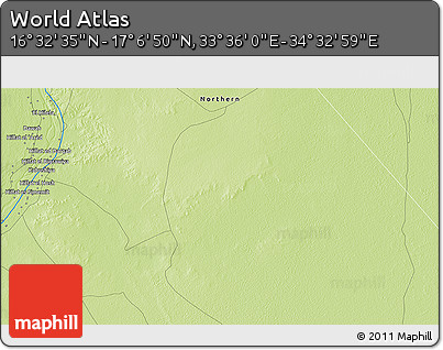 Physical 3D Map of the Area around 16° 49' 43" N, 34° 4' 30" E