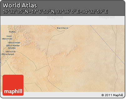 Satellite 3D Map of the Area around 16° 49' 43" N, 34° 4' 30" E