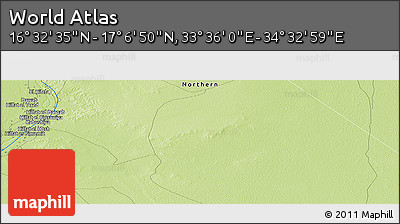 Physical Panoramic Map of the Area around 16° 49' 43" N, 34° 4' 30" E