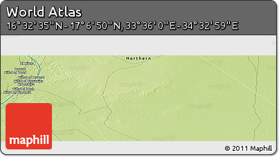 Physical Panoramic Map of the Area around 16° 49' 43" N, 34° 4' 30" E