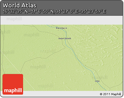 Physical 3D Map of the Area around 16° 49' 43" N, 34° 55' 29" E