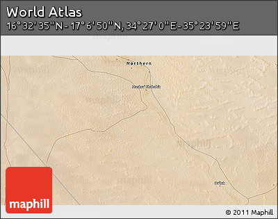Satellite 3D Map of the Area around 16° 49' 43" N, 34° 55' 29" E