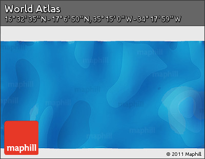 Political 3D Map of the Area around 16° 49' 43" N, 34° 46' 29" W