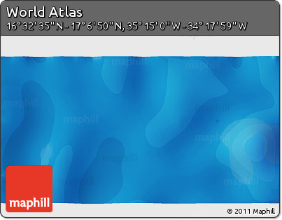 Political 3D Map of the Area around 16° 49' 43" N, 34° 46' 29" W
