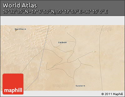 Satellite 3D Map of the Area around 16° 49' 43" N, 35° 46' 29" E