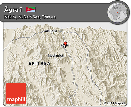 Shaded Relief 3D Map of Āgra'ī