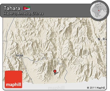 Shaded Relief 3D Map of Tahara