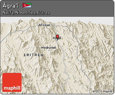 Shaded Relief 3D Map of Āgra'ī
