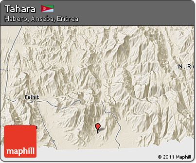Shaded Relief 3D Map of Tahara