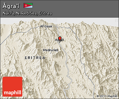Shaded Relief 3D Map of Āgra'ī