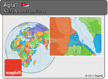 Political Location Map of Āgra'ī