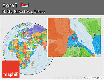 Political Location Map of Āgra'ī