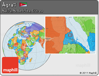 Political Location Map of Āgra'ī