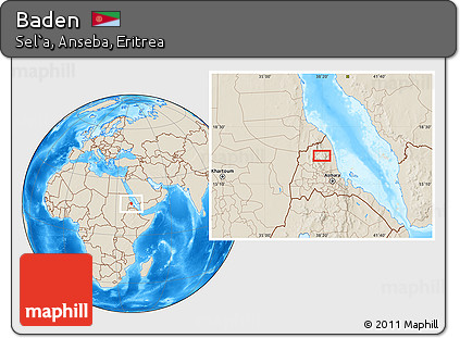 Shaded Relief Location Map of Baden