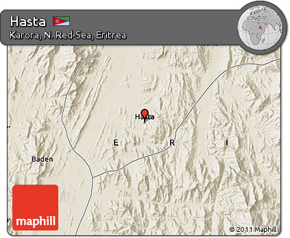 Shaded Relief Map of Hasta