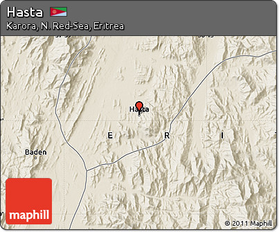 Shaded Relief Map of Hasta