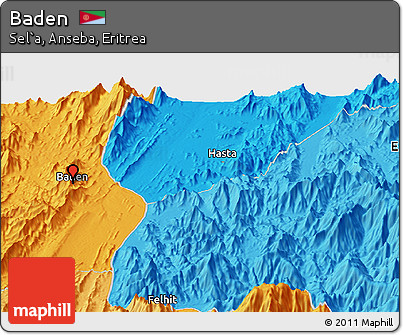 Political Panoramic Map of Baden