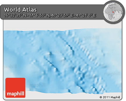 Physical 3D Map of the Area around 16° 49' 43" N, 40° 52' 30" E