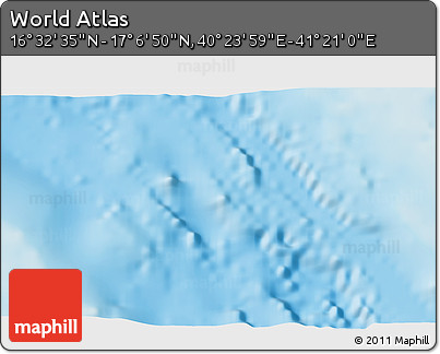 Physical 3D Map of the Area around 16° 49' 43" N, 40° 52' 30" E